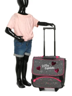 Cartable à Roulettes Lola Espeleta Heart 38 Cm -Delsey Valises Boutique cartables scolaires lola espeleta 751459z